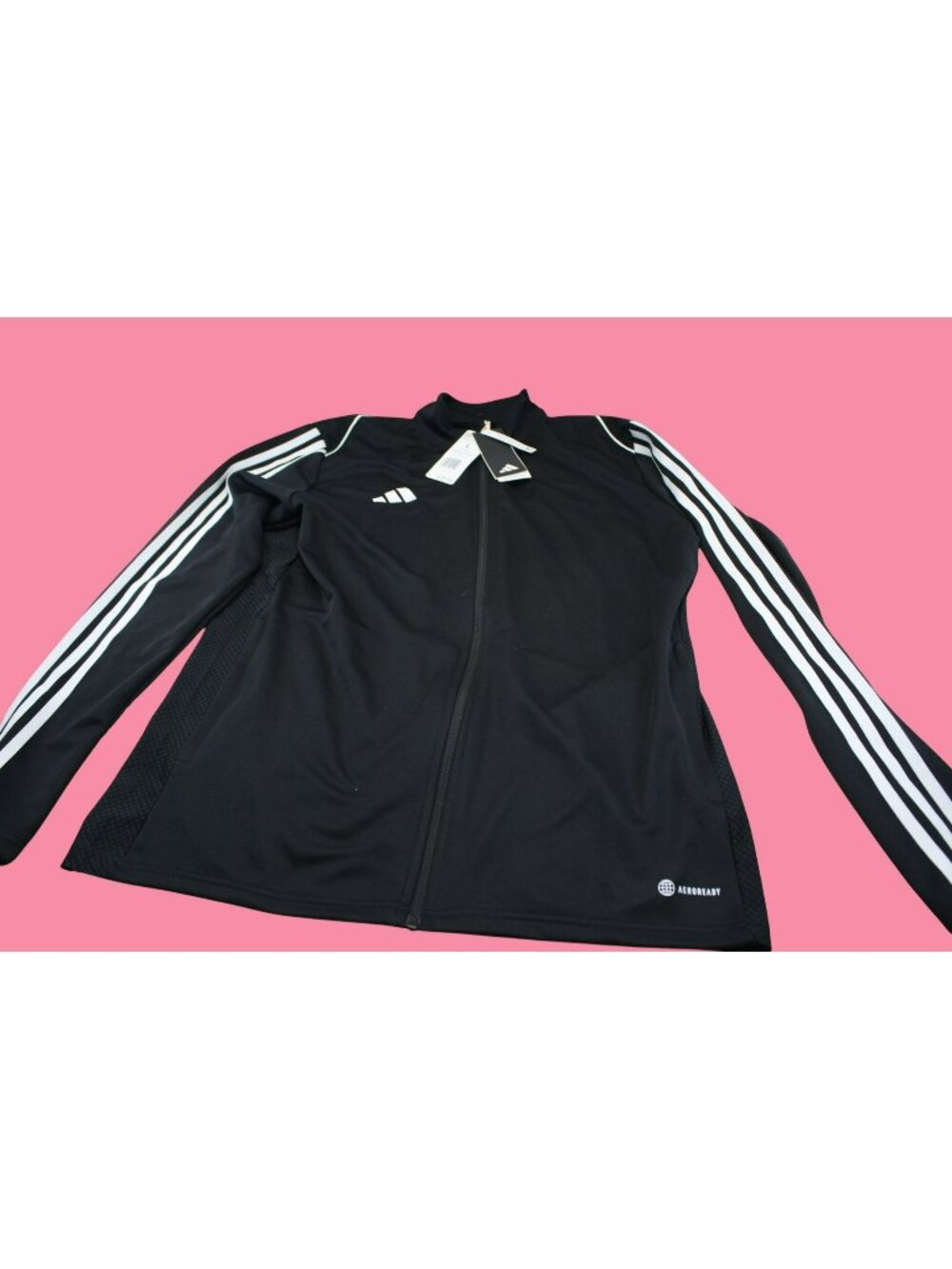 Adidas Mens Track Jacket Black L AEROREADY 3-Stripes Long Sleeve Full Zip New Wi